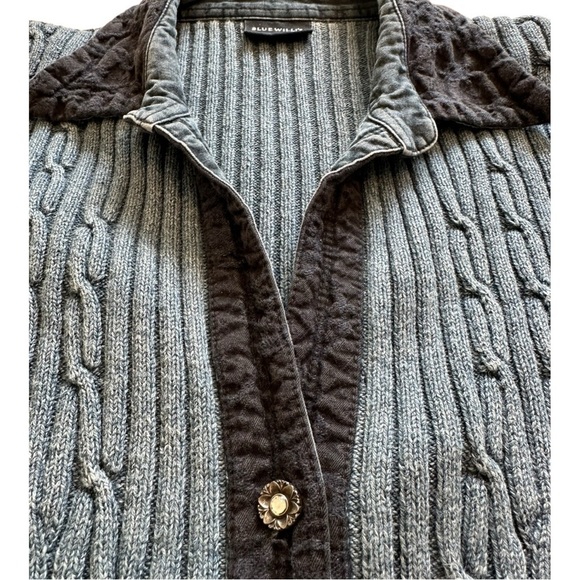 Blue Willi’s Cable Knit Cardigan Sweater - Size XL - Picture 8 of 11